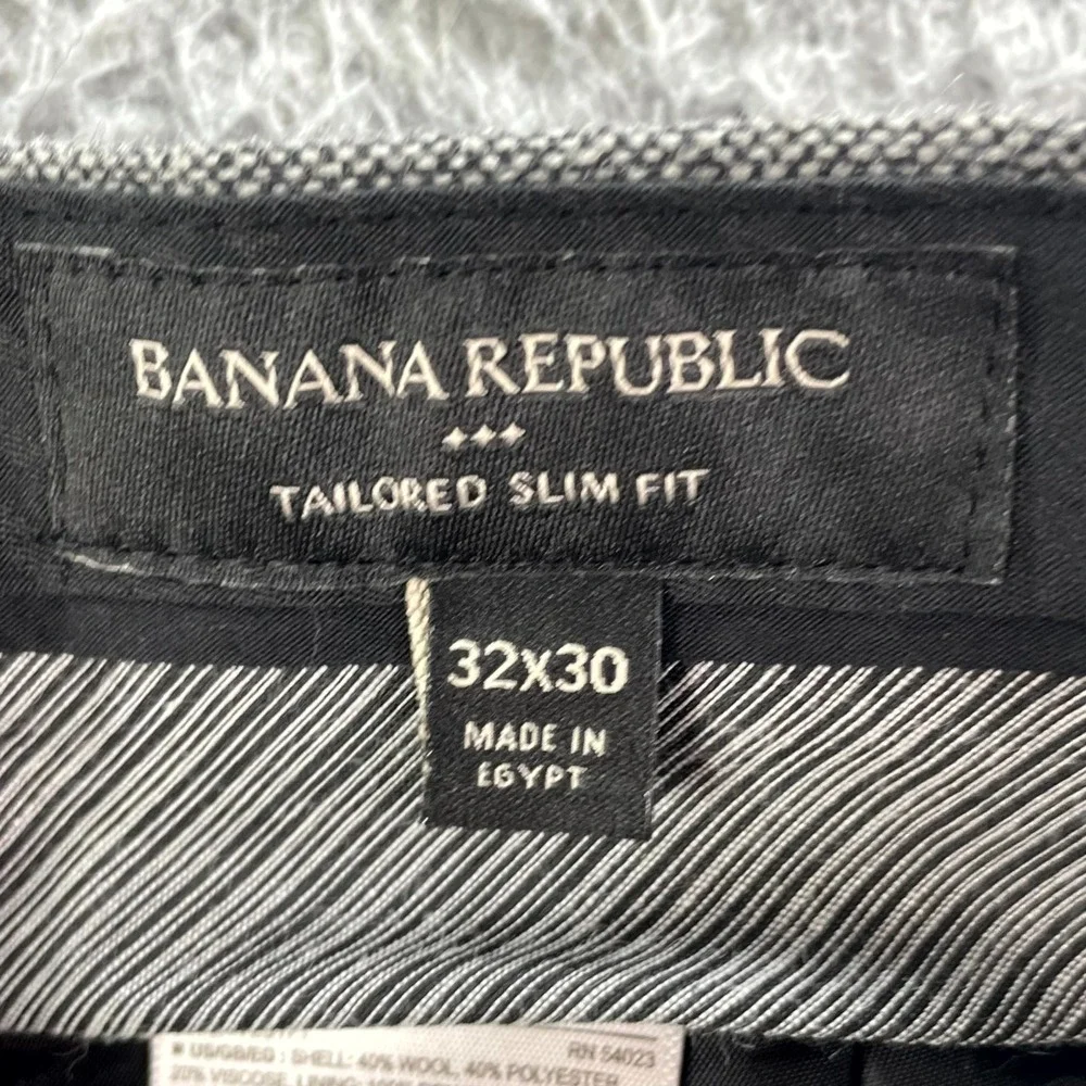 Banana Republic Tailored Slim Fit Dress Pants Mens 32x30 Wool Minimalist Oﬃce